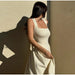 Camisole Dress – Pleated A-Line Elegance with Square Neck - Samanta Factory