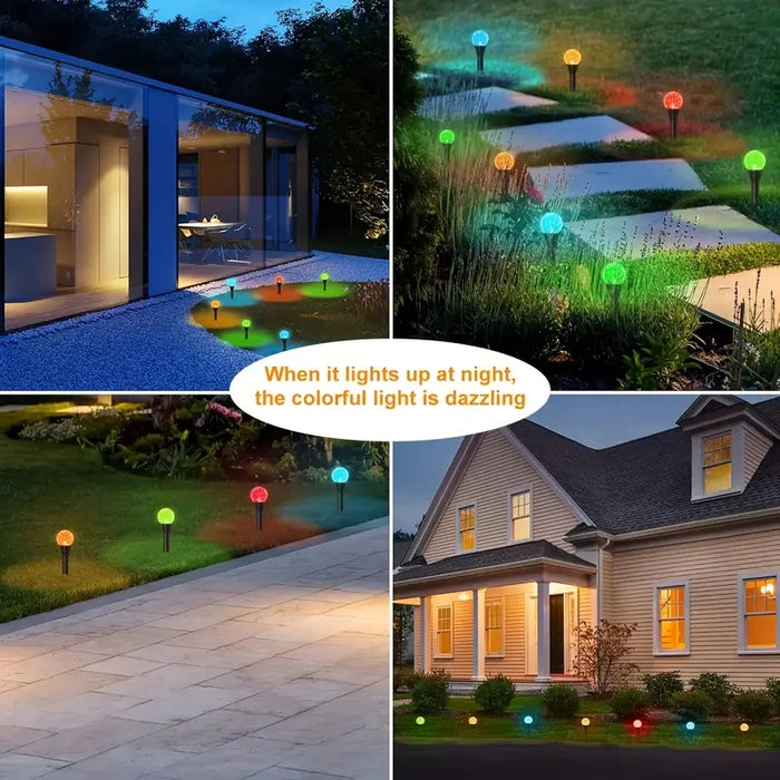 Decorative Solar-Powered LED Pathway Lights with 8 Modes and Bubble Ball Design - Samanta Factory