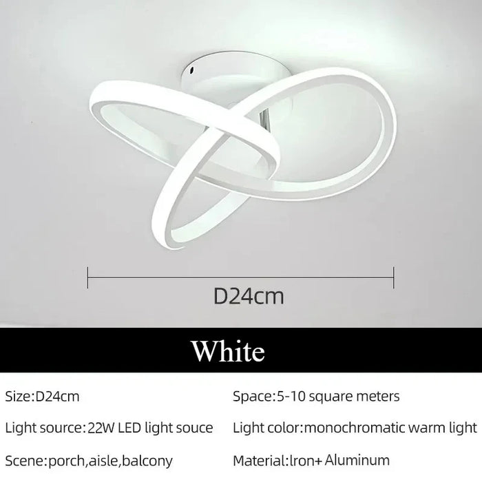 Modern LED Ceiling Light – Stepless Dimmable with Iron & Acrylic Design