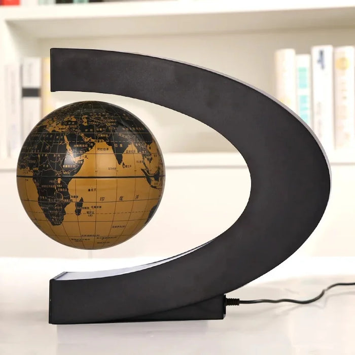 Magnetic Levitating Globe – 4-Inch Floating Earth with LED Light for Home & Office Decor - Samanta Factory