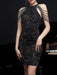 Sequin Mini Dress – Halter Neck & Slim Fit - Samanta Factory