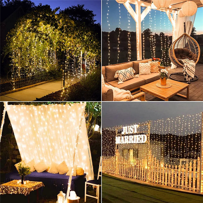 Festive Solar-Powered Curtain Lights with Waterproof Design & Remote Control - Samanta Factory