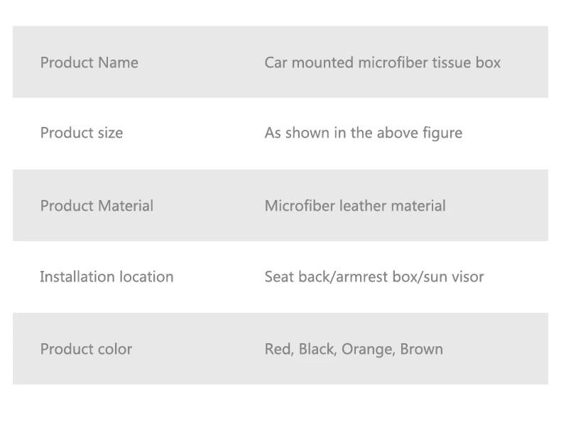 PU Leather Car Tissue Holder – Seat Back & Door Storage - Samanta Factory