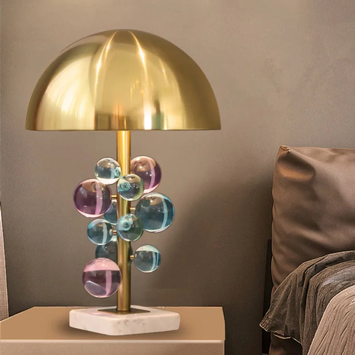 Art Deco Mushroom Lamp – Colourful Glass Globe Design for Table & Floor Lighting
