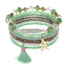 Bohemian Bracelet Set – Stackable Beaded Bangles with Crystals & Pearls for Everyday Wear - Samanta Factory