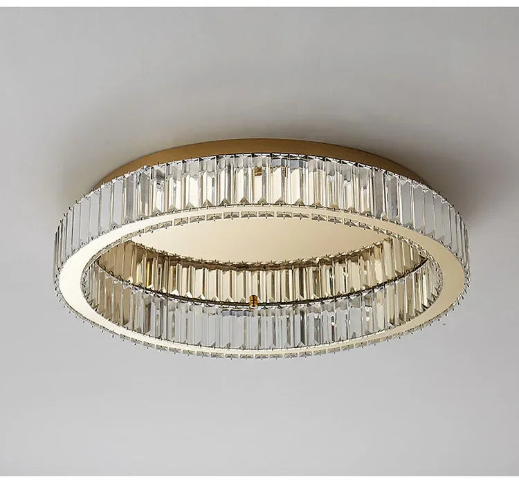 Modern Crystal Chandelier – Remote-Controlled LED Pendant Light for Living & Dining Rooms