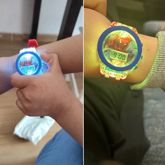 Cartoon Digital Kids Watch – Waterproof Flashing LED Light Watch for Girls & Boys - Samanta Factory