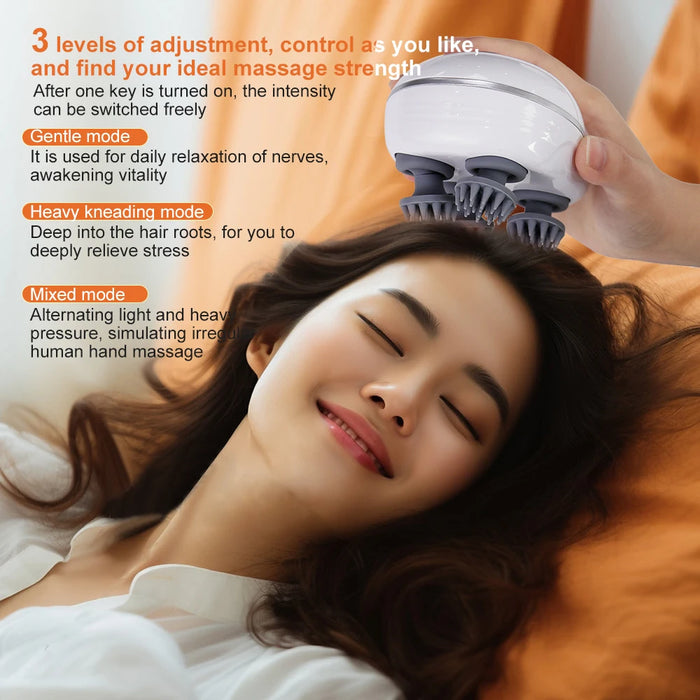 Electric Head Massager – 3D Kneading with 3 Modes for Stress Relief & Scalp Care - Samanta Factory