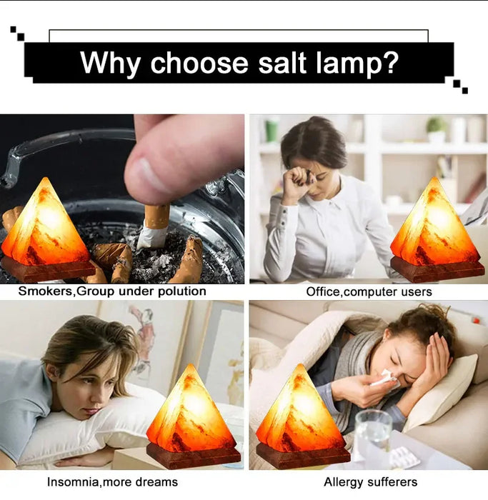 Himalayan Salt Lamp – Color-Changing LED with USB & Natural Air Purification - Samanta Factory