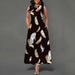 Bohemian Maxi Dress – Sleeveless Floral Print with Loose Swing Silhouette - Samanta Factory
