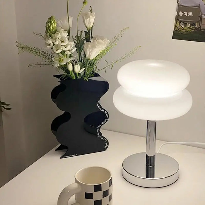 Modern Stained Glass Table Lamp – Touch Control LED Bedside Lighting