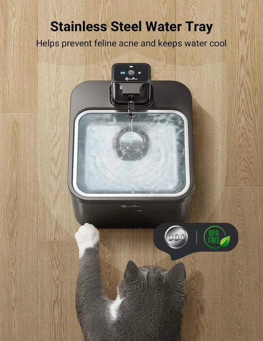 Wireless Cat Water Fountain – Battery-Operated with Motion Sensor & 5-Level Filtration - Samanta Factory