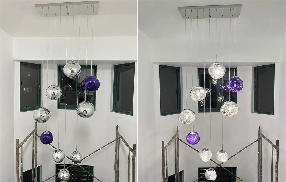 Modern Pendant Light – Energy-Saving LED Cord Fixture with Iron Finish - Samanta Factory