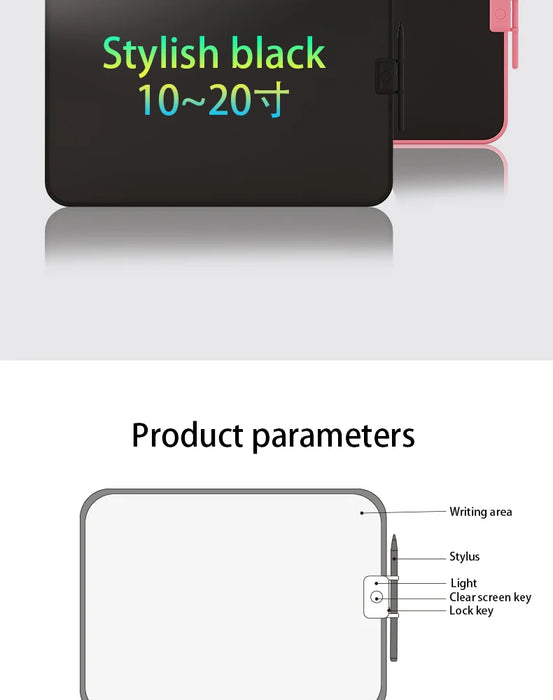 LCD Writing Tablet – Colorful Screen with One-Tap Erase & Pressure-Sensitive Drawing - Samanta Factory