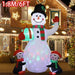 3D Inflatable Santa Ornament Christmas Decoration with LED Lights for Garden and Home