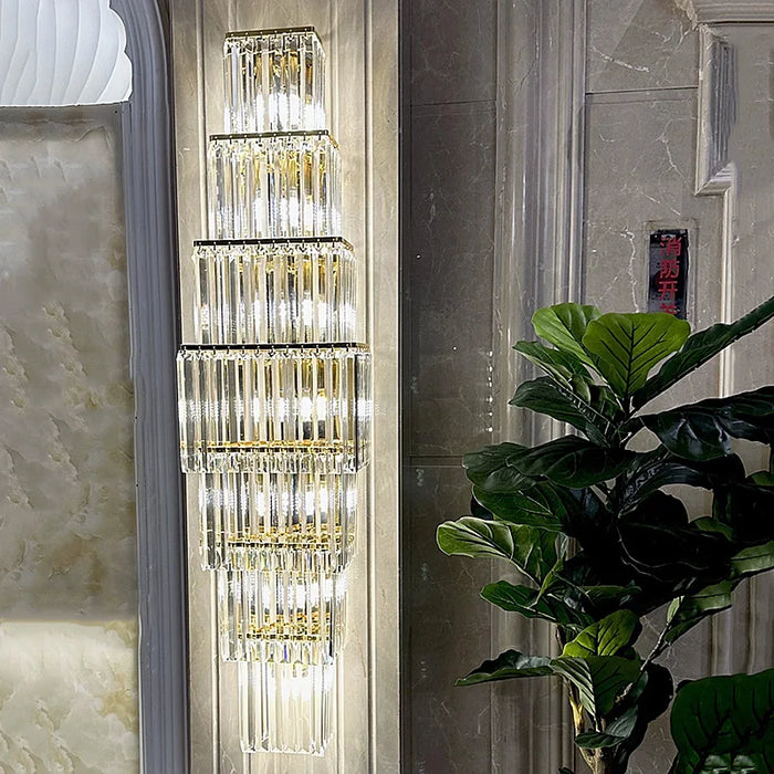 Crystal Wall Lamp – Modern Gold LED Lighting for Dining & Bedroom