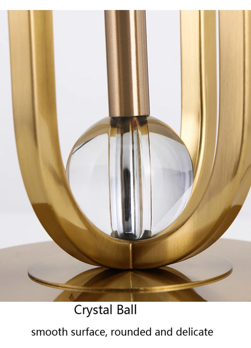 European-Style Bedside Table Lamp – Fabric Shade with Crystal Accent