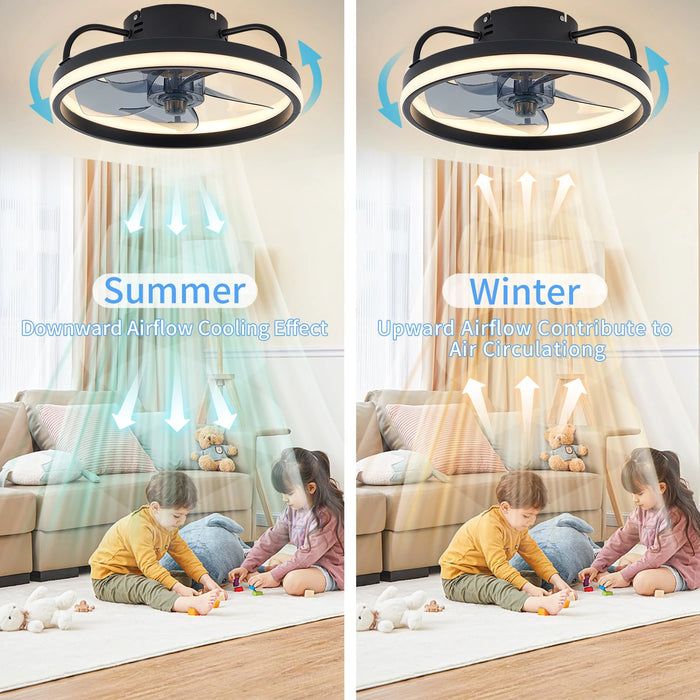 Smart Ceiling Fan with Light – Remote Controlled Modern LED Ceiling Fixture - Samanta Factory