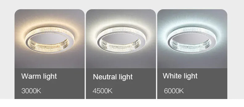 Modern Crystal Chandelier – Remote-Controlled LED Pendant Light for Living & Dining Rooms