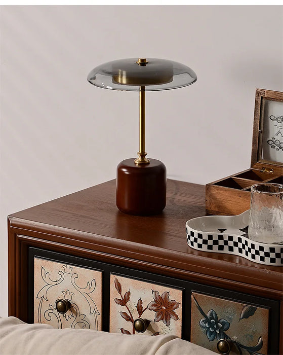 French Retro Floor Lamp – Luxury LED Table & Bedside Lighting with Clear Glass Shade