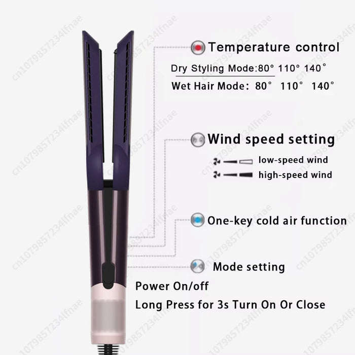 2-in-1 Hair Straightener & Dryer – Dual-Function Styling with Negative Ion Technology - Samanta Factory