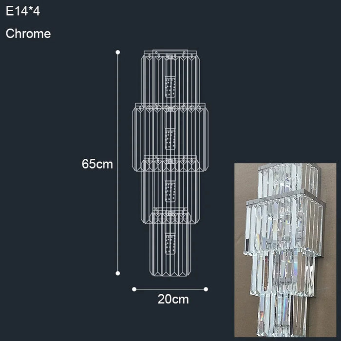 Crystal Wall Lamp – Modern Gold LED Lighting for Dining & Bedroom