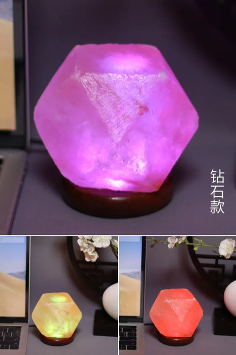 Himalayan Salt Lamp – Color-Changing LED with USB & Natural Air Purification - Samanta Factory