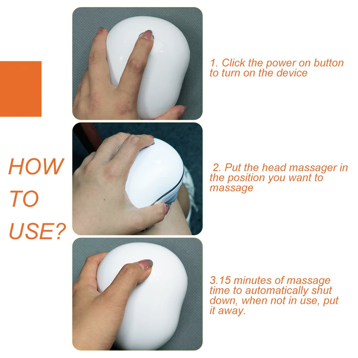Electric Head Massager – 3D Kneading with 3 Modes for Stress Relief & Scalp Care - Samanta Factory
