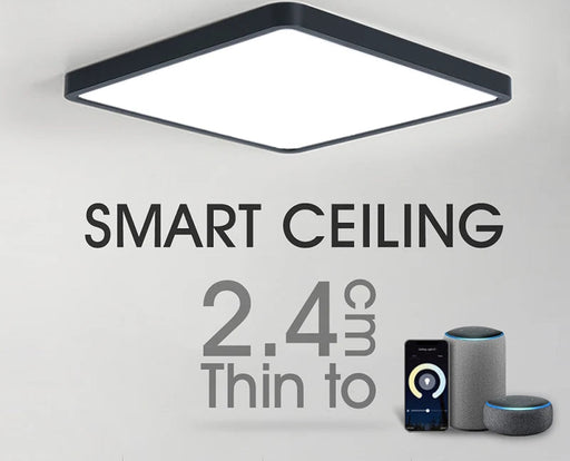 Smart LED Ceiling Light with Wood Grain Design – WiFi Tuya App & Alexa Control

