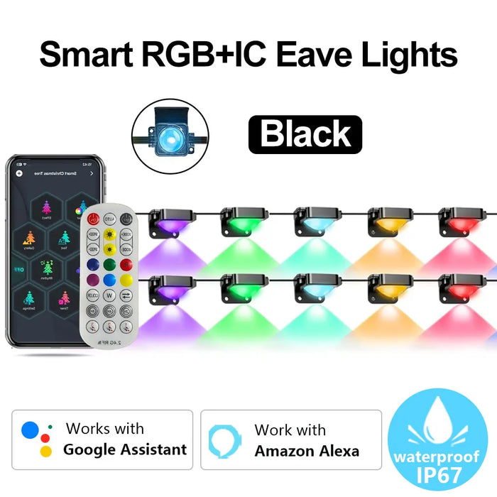 Outdoor LED String Lights – Multi-Color App & Remote Control