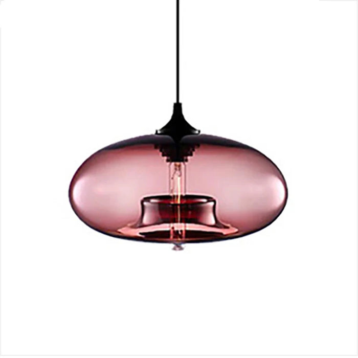 Modern Glass Pendant Light – Elegant LED Ceiling Fixture with Iron Finish - Samanta Factory