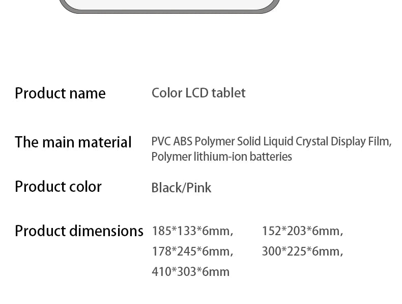 LCD Writing Tablet – Colorful Screen with One-Tap Erase & Pressure-Sensitive Drawing - Samanta Factory