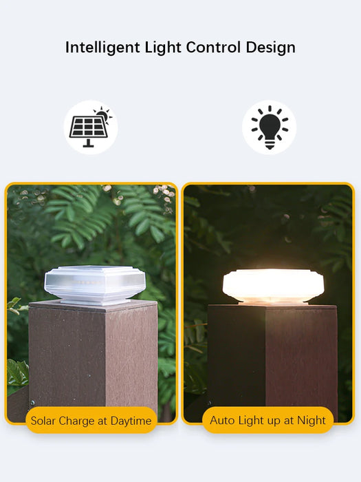 Solar Column Headlight – Waterproof LED Outdoor Lamp with Intelligent Light Control