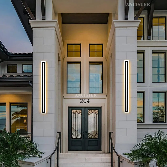 Outdoor LED Wall Light – Waterproof IP65 Long Strip Sconce for Porch & Courtyard - Samanta Factory