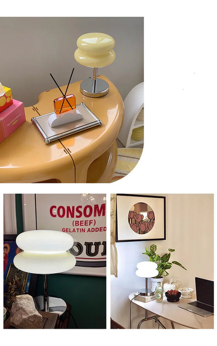 Modern Stained Glass Table Lamp – Touch Control LED Bedside Lighting