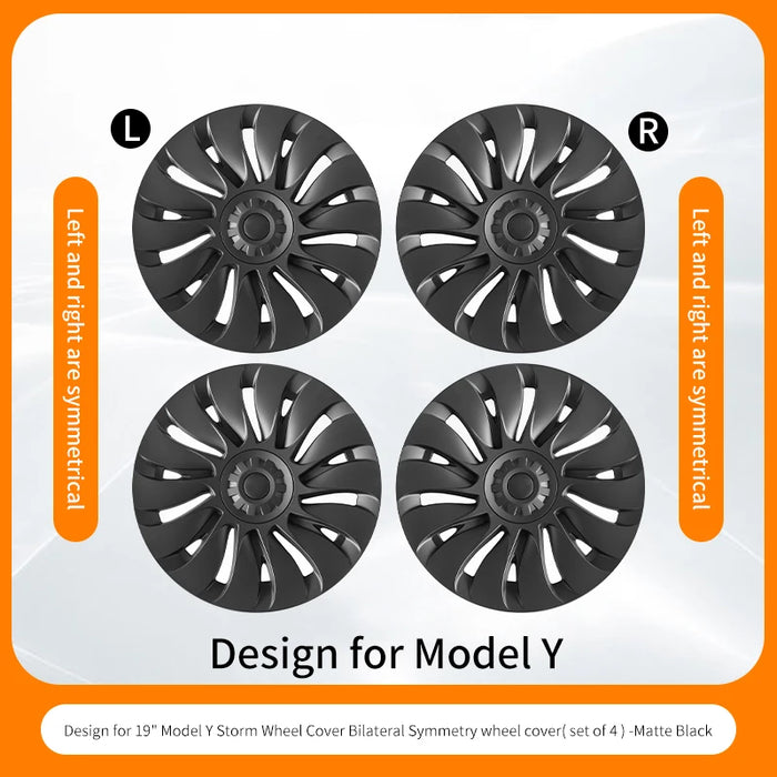 4PCS Design for TESLA Model Y 2020-2024 Vehicle Full Coverage Storm Wheel Cover Cap 19 Inches Wheel Hubcap Automobile Accessorie - Samanta Factory