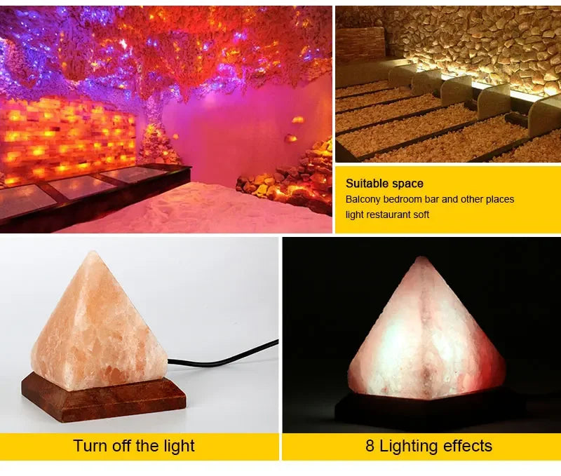 Himalayan Salt Lamp – Color-Changing LED with USB & Natural Air Purification - Samanta Factory