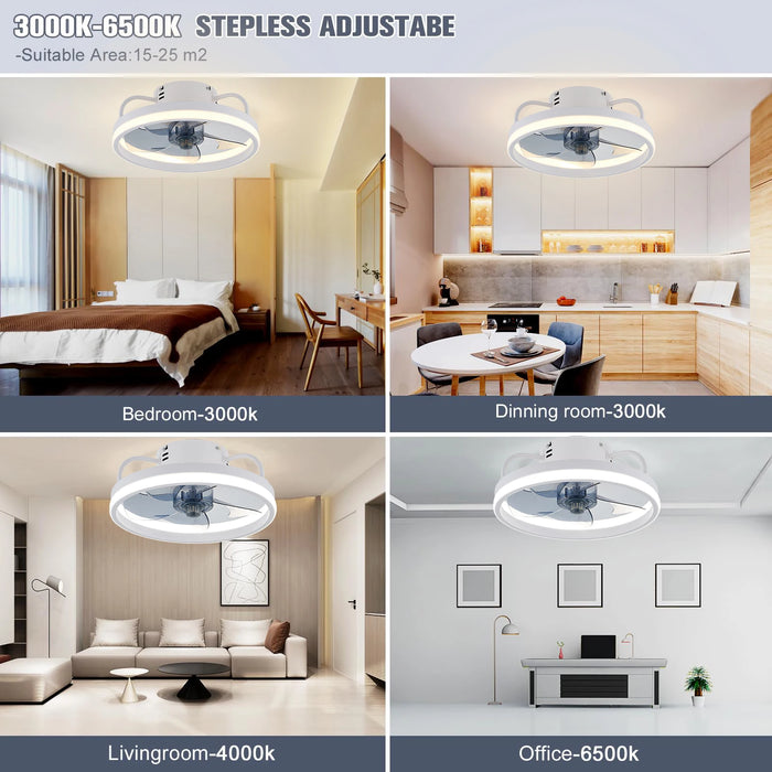 Smart Ceiling Fan with Light – Remote Controlled Modern LED Ceiling Fixture - Samanta Factory