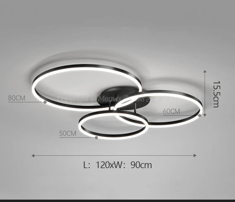 LED Ceiling Light – Art Deco Aluminum Design with Dimmable LED Bulbs