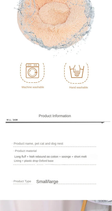 Plush Cat & Dog Nest Bed – Warm, Washable & Fluffy for Winter Comfort - Samanta Factory