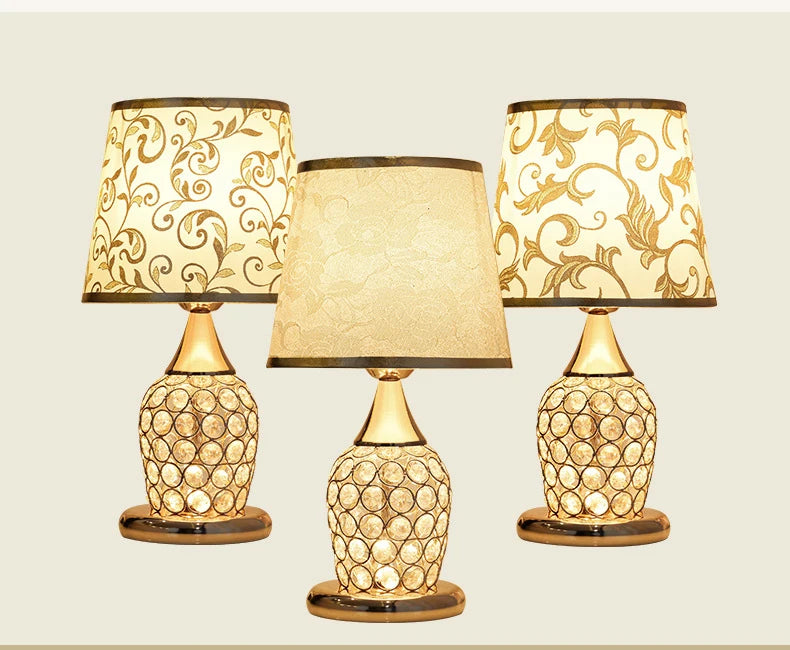 Crystal Table Lamp – Elegant Bedside Light with Polished Chrome Finish