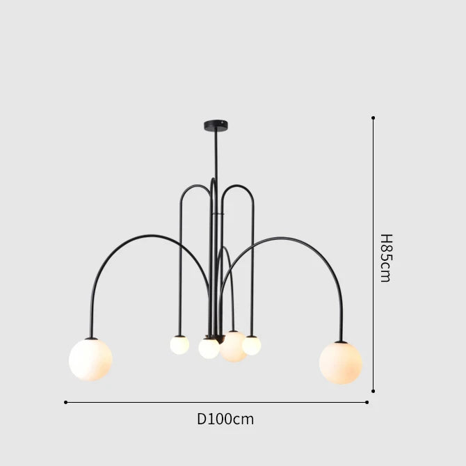 Modern LED Chandelier – Frosted Glass Pendant Light for Elegant Interiors