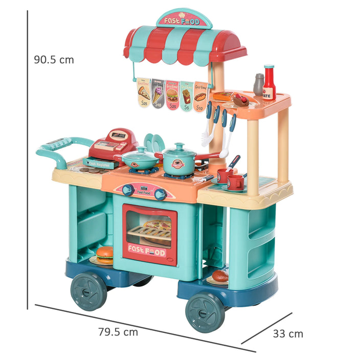 Kids Kitchen & Grocery Play Set – 50-Piece Pretend Cooking & Shopping Toy for Ages 3–6 - Samanta Factory