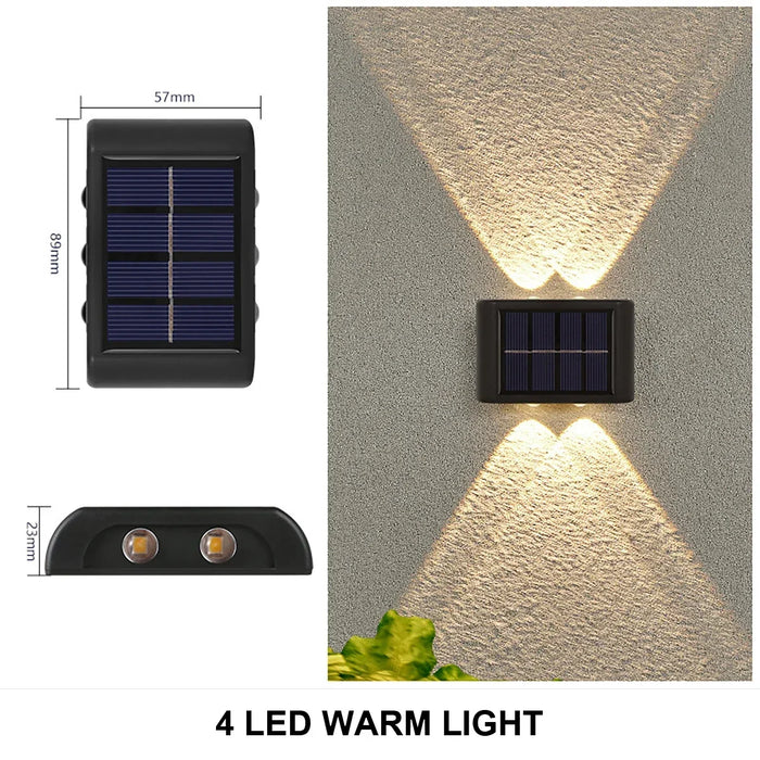 Solar Wall Light – Up & Down Waterproof LED for Modern Outdoor Decor