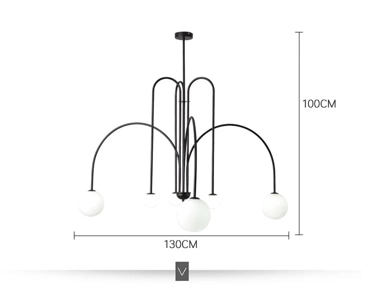 Modern LED Chandelier – Frosted Glass Pendant Light for Elegant Interiors