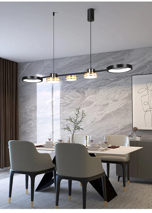 Modern Ring Pendant Light – 48W LED Chandelier with Soft Eye-Care Illumination