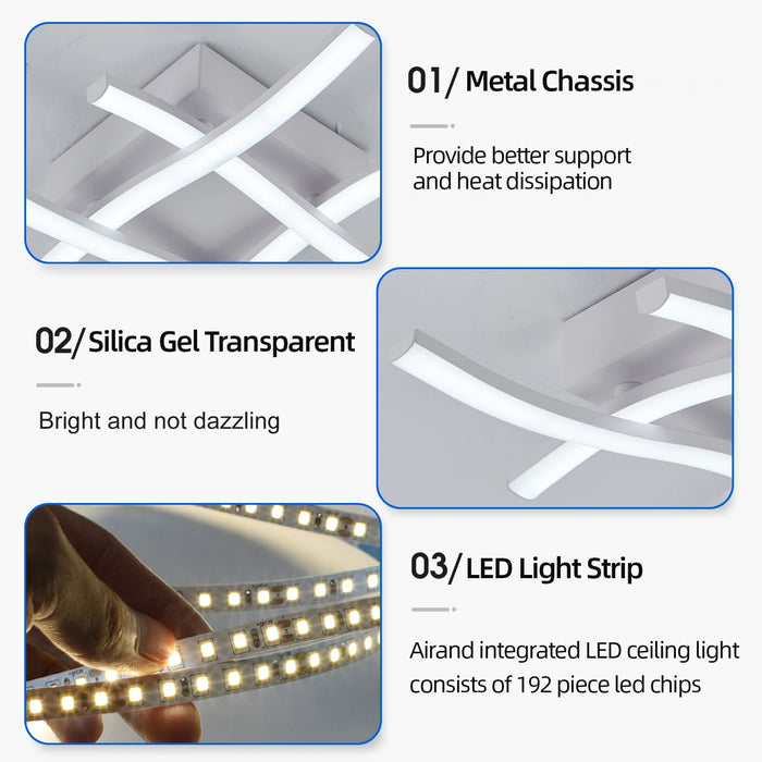 Modern LED Ceiling Light – 24W Surface-Mounted Fixture with 3-Color Modes - Samanta Factory