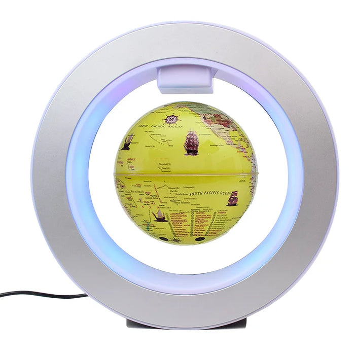 Floating Moon Globe Lamp – O-Type Magnetic Frame with LED Night Light - Samanta Factory