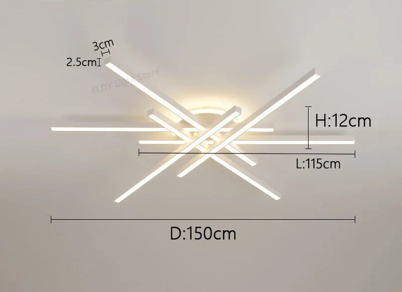 LED Ceiling Light – Modern 4-Bulb Aluminum Fixture for Living Spaces