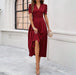 Junior Y2K Midi Dress – Puff Sleeves & Slim A-Line Silhouette - Samanta Factory